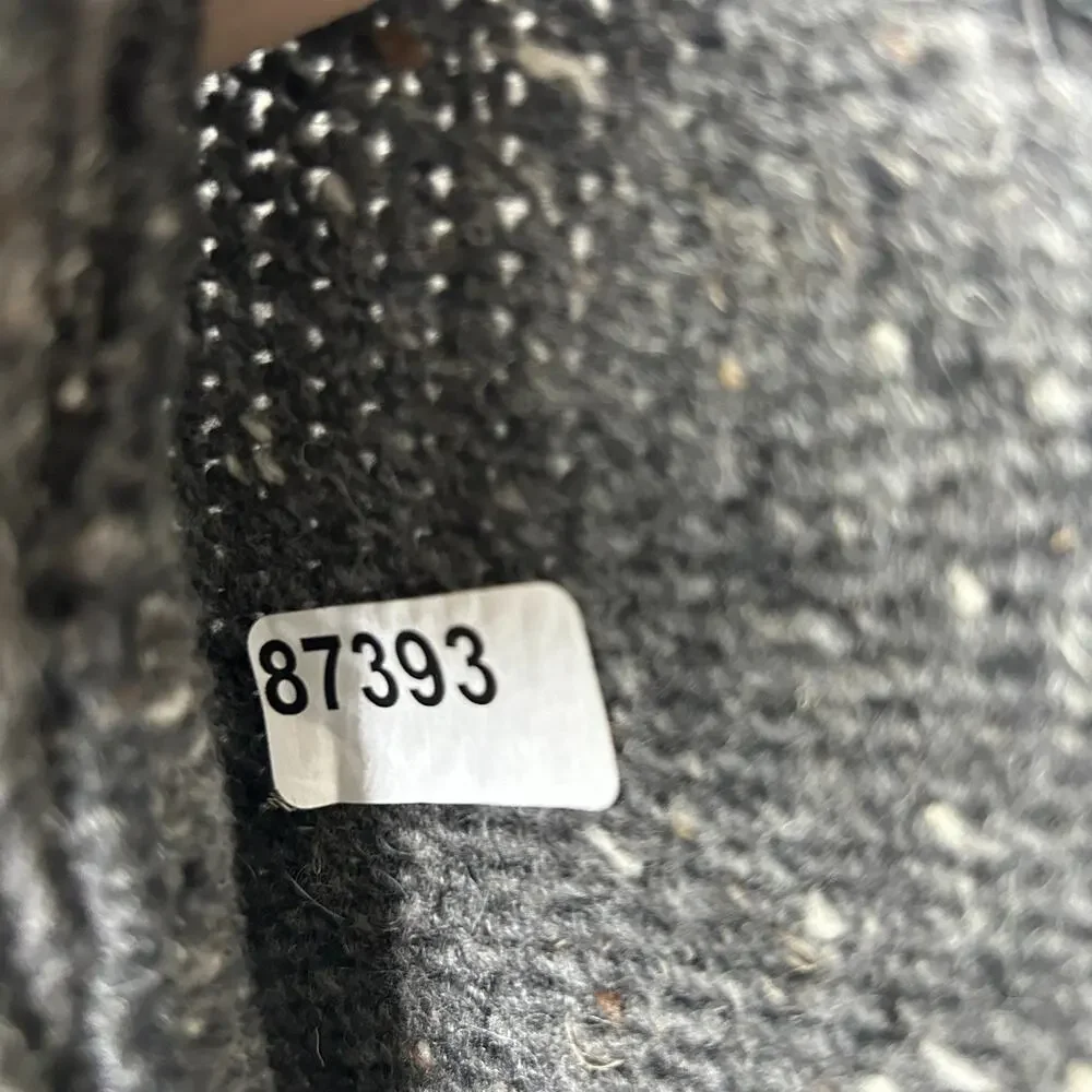 ARAN Sweater Mens S Irish Speckled 100% Merino Wool 1/4 Zip Pullover Jumper Gray